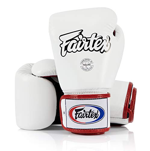 Fairtex BGV1 White/Black/Red Muay Thai Boxing Glove